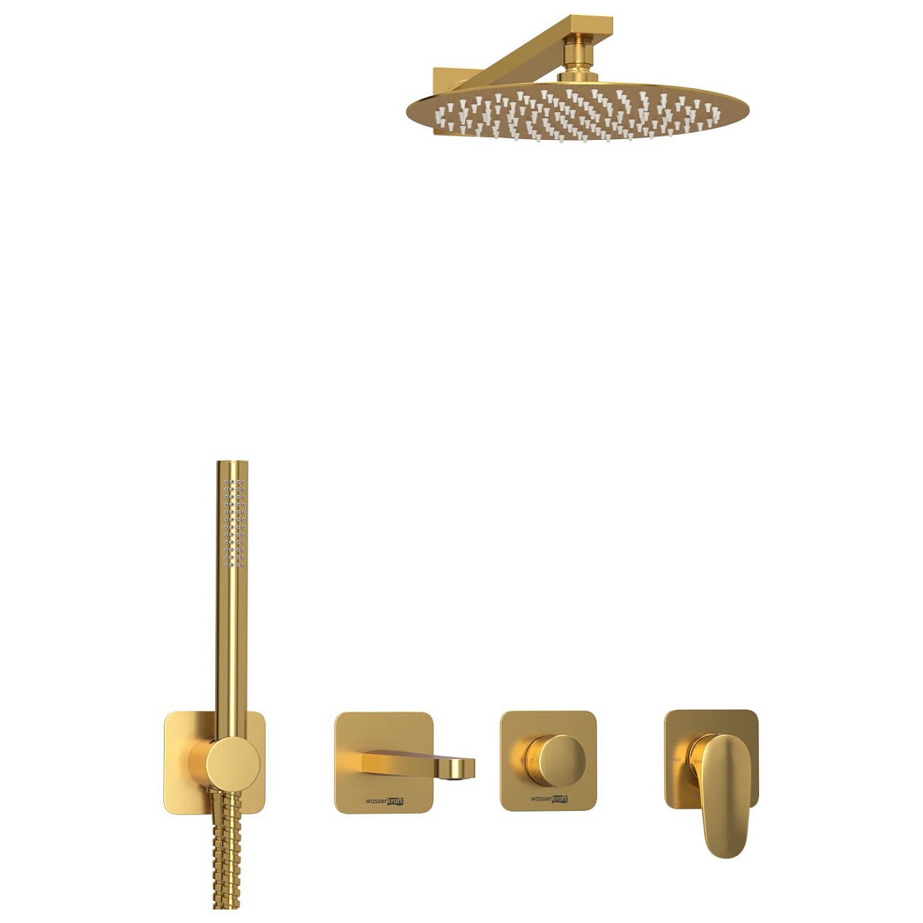 Душевой комплект с верхним душем и смесителем золото Wasserkraft A3651.283.284.180.259.285.194.286 - изображение 4