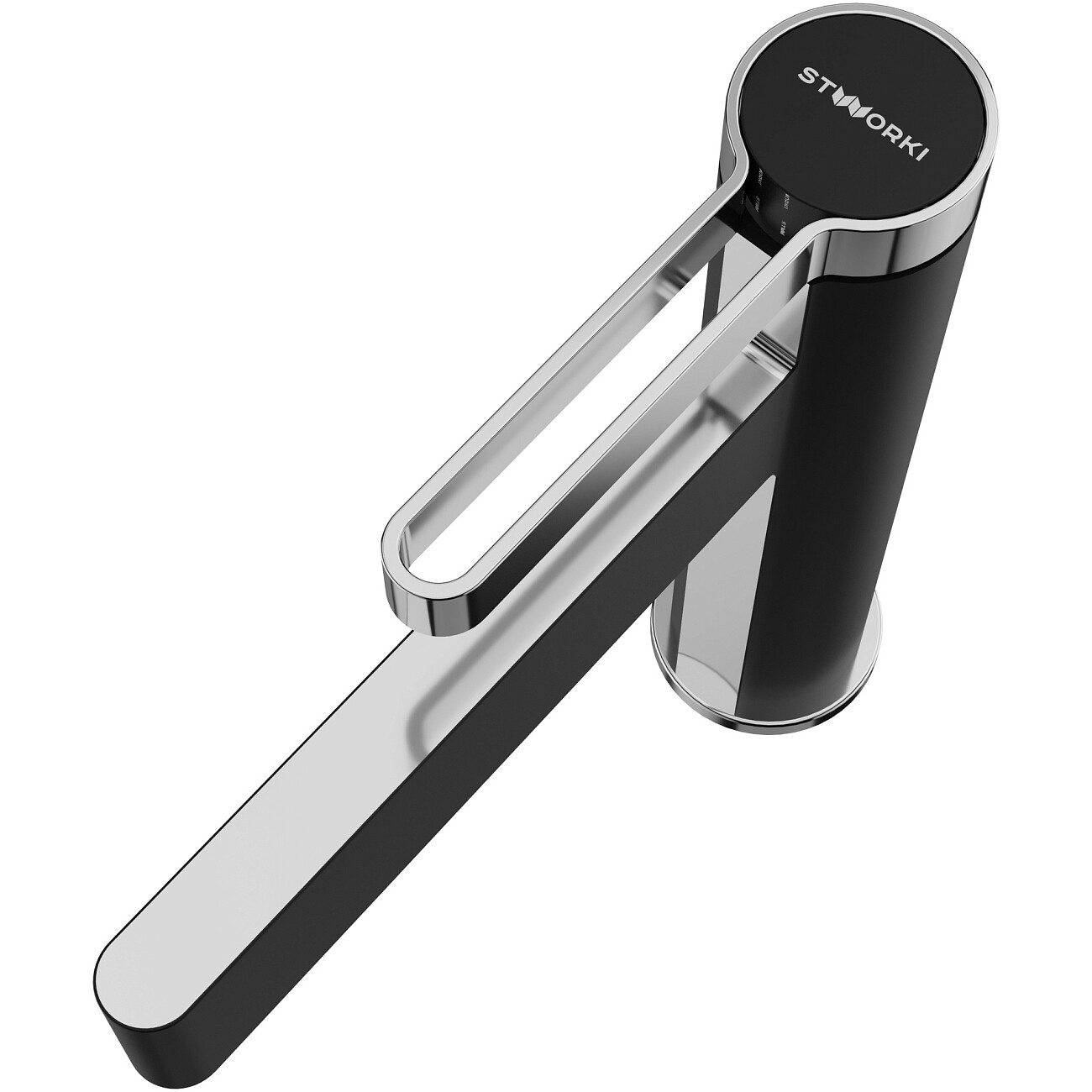 Смеситель для раковины однорычажный черный, хром Stworki "Лександ" S09010BC - изображение 8