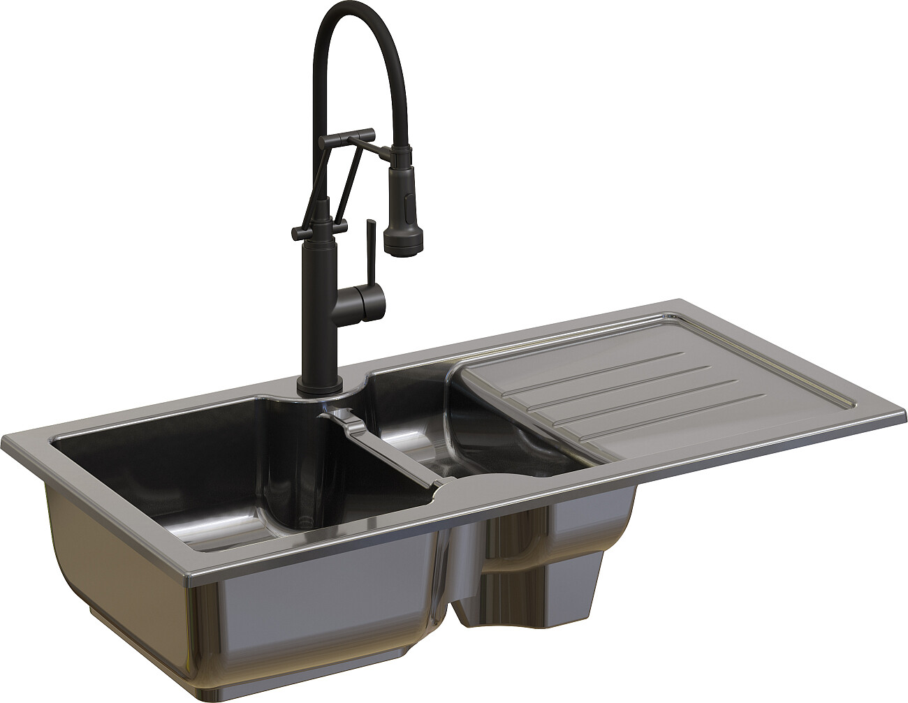 Мойка кухонная матовый черный Domaci "Сиена" 54100-110 - изображение 6