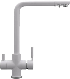 Смеситель для кухни с изливом для фильтрованной воды платина Domaci &quot;Солерно&quot; UQ-016-04
