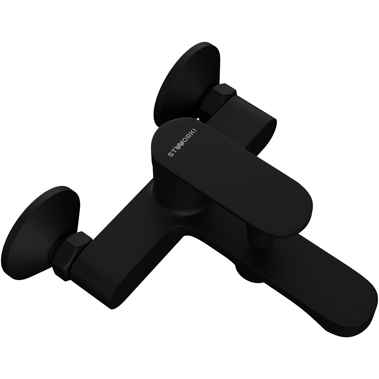 Смеситель для ванны с душем настенный черный Stworki "Ноттвиль" S34100BK - изображение 7