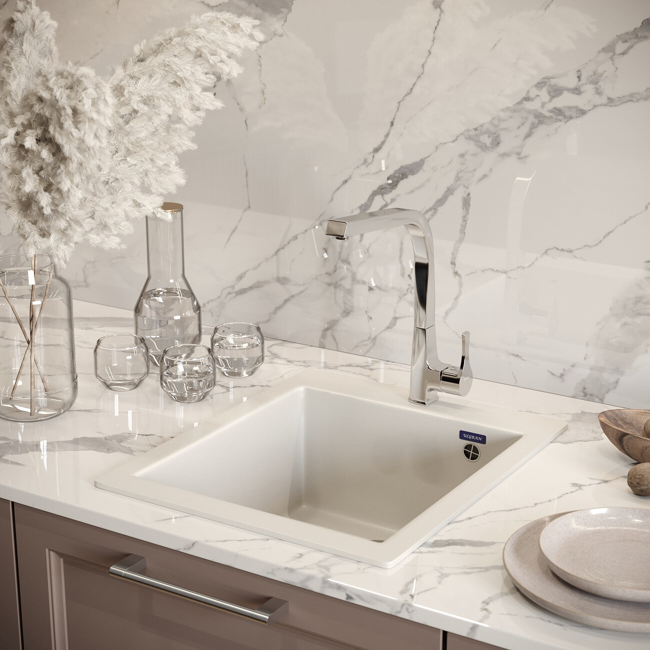 Смеситель для кухни хром Mega MG-SUN03 - изображение 6