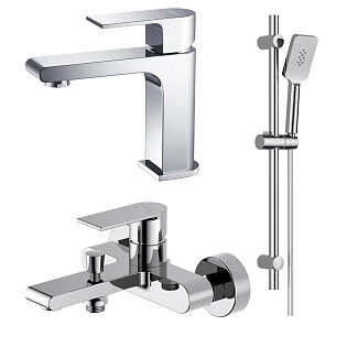 Душевой комплект с лейкой, смесителем для раковины и ванны хром Aquatek &quot;Лира&quot; AQ1430CR