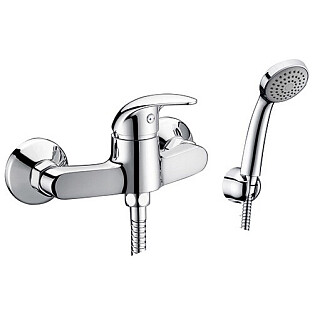 Душевой гарнитур со смесителем и держателем из латуни хром Wasserkraft 2602