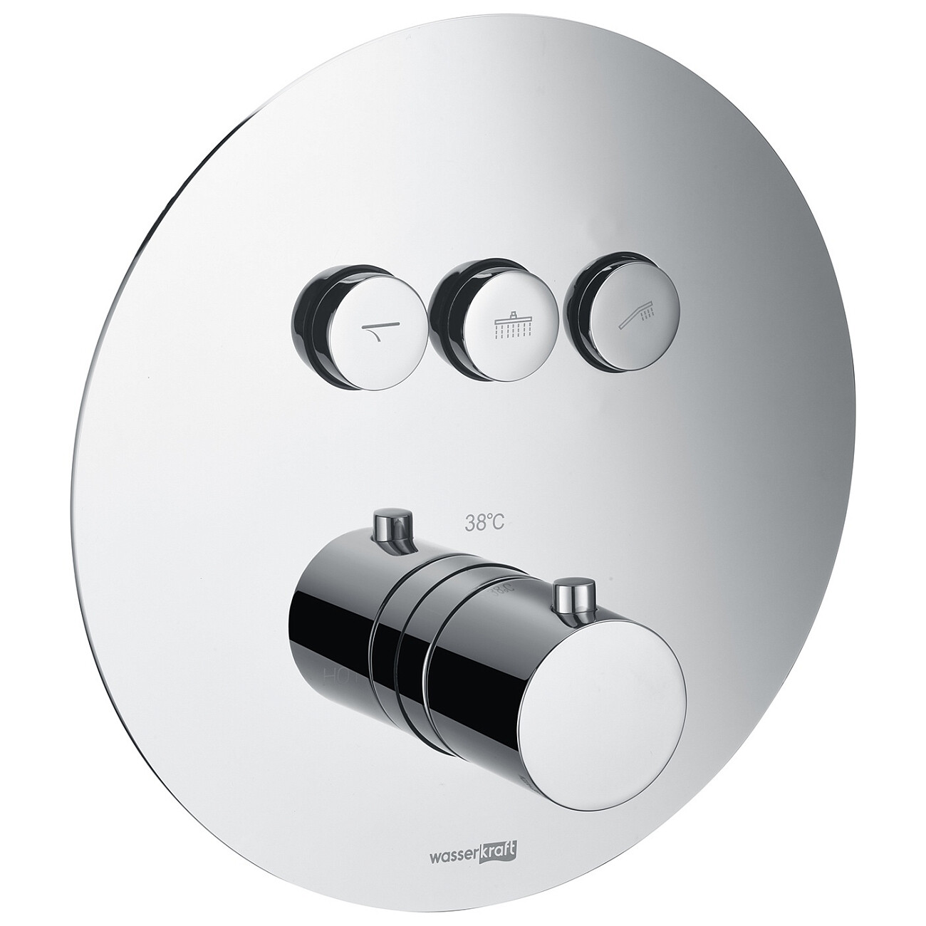 Смеситель для ванны и душа встраиваемый из латуни хром Wasserkraft 5844 Thermo - изображение 2