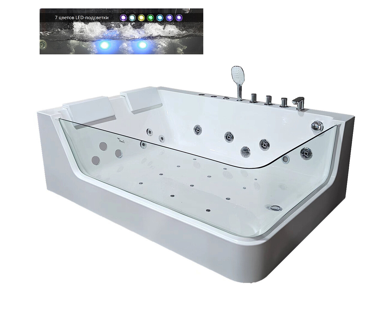 Ванна акриловая 170х120 см гидромассажная  угловая левая белая Ceruttispa C-495L - изображение 6