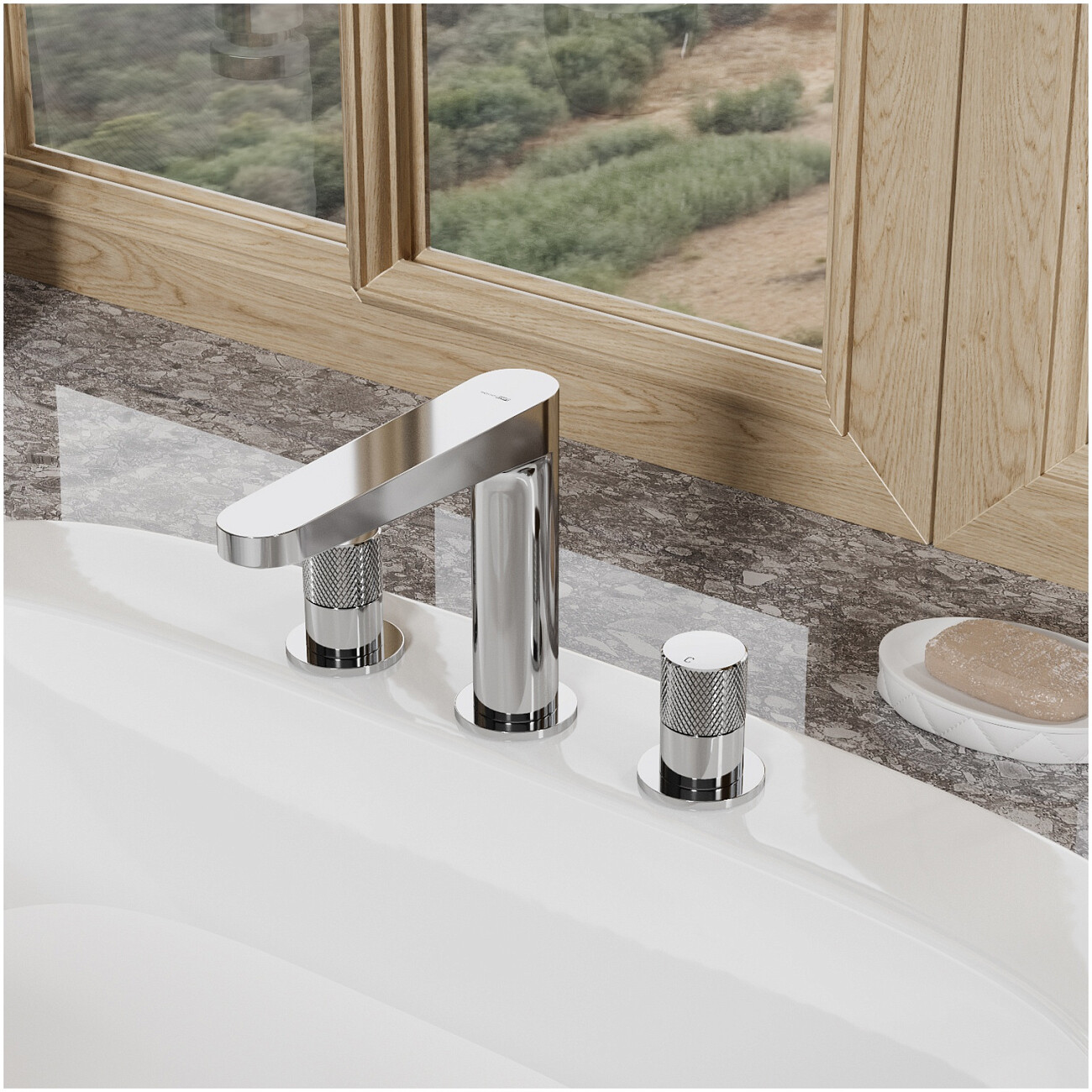 Смеситель для раковины встраиваемый из латуни хром Wasserkraft 4635 - изображение 2