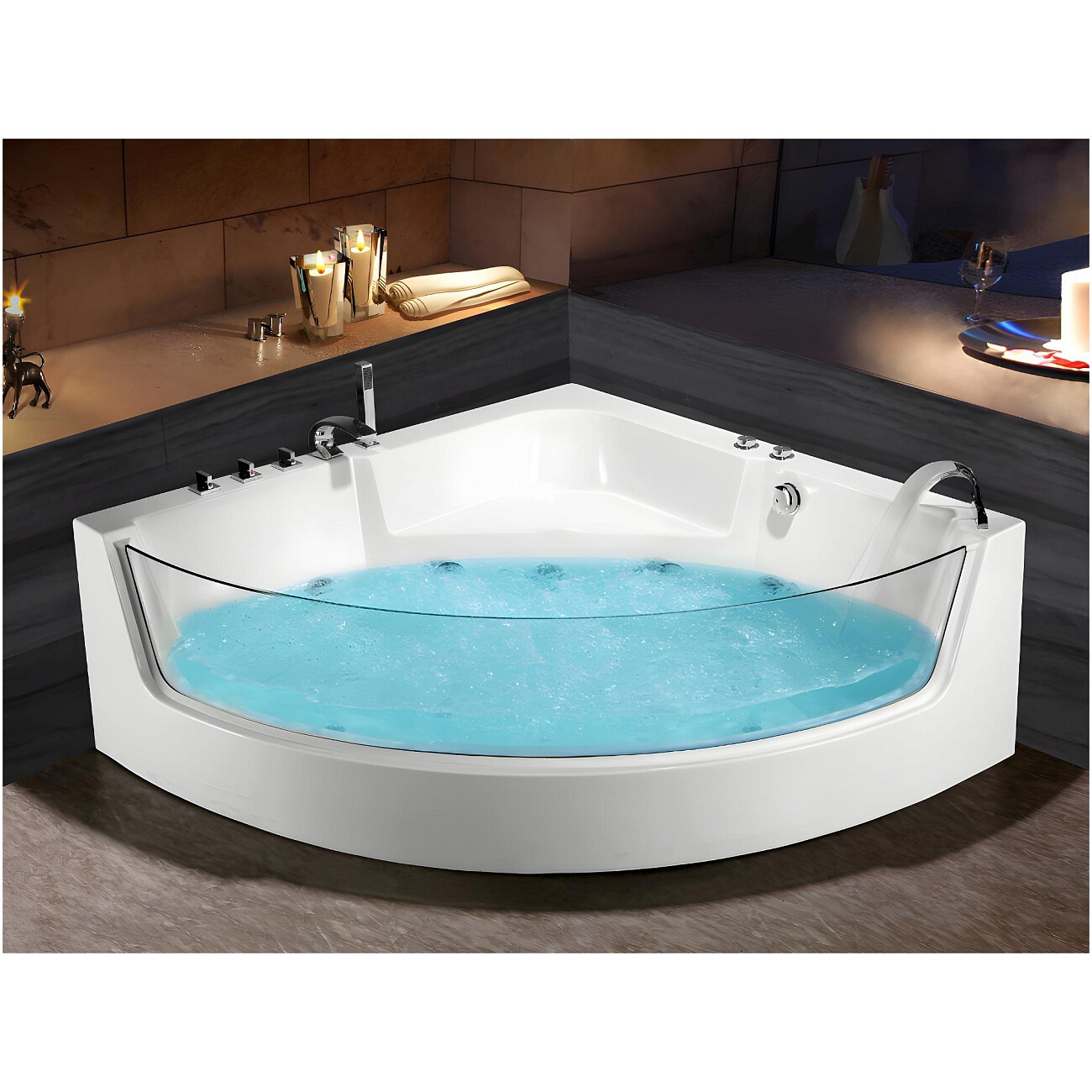 Ванна акриловая гидромассажная 150 см белая Ceruttispa C-401А - изображение 8