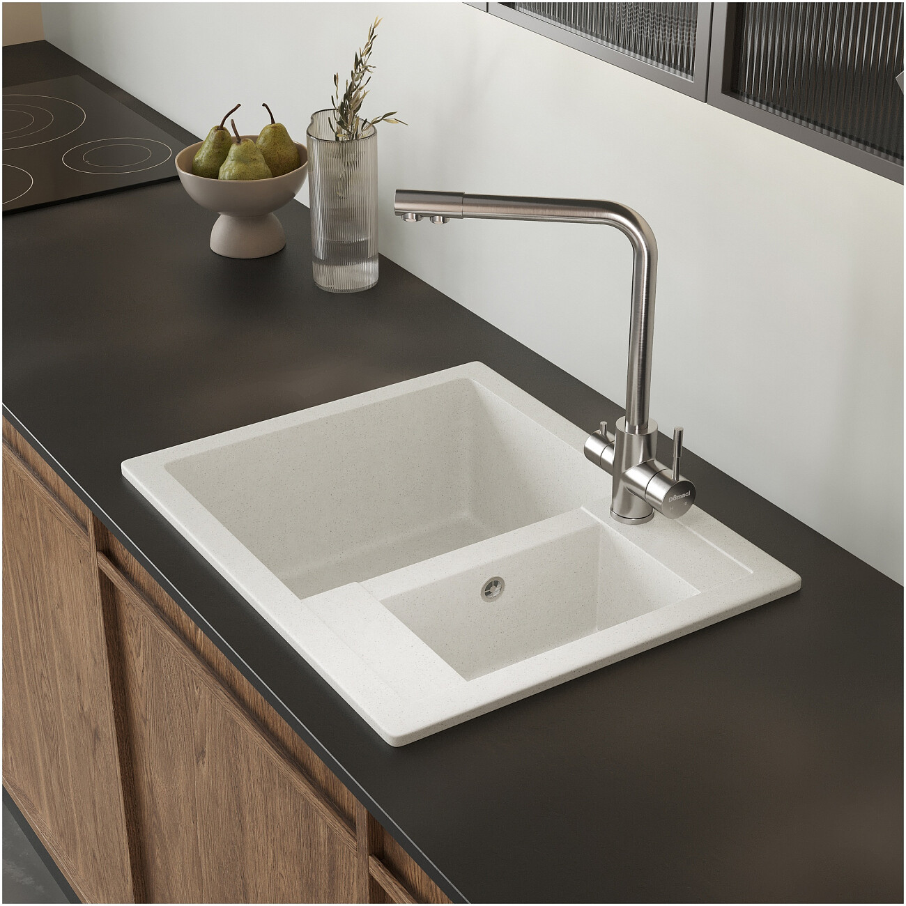 Мойка кухонная белая Domaci "Болонья" М-19-001 - изображение 8