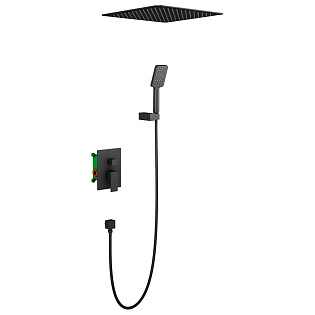 Душевой комплект встроенный с тропическим душем черный Timo Selene SX-2029-03SM