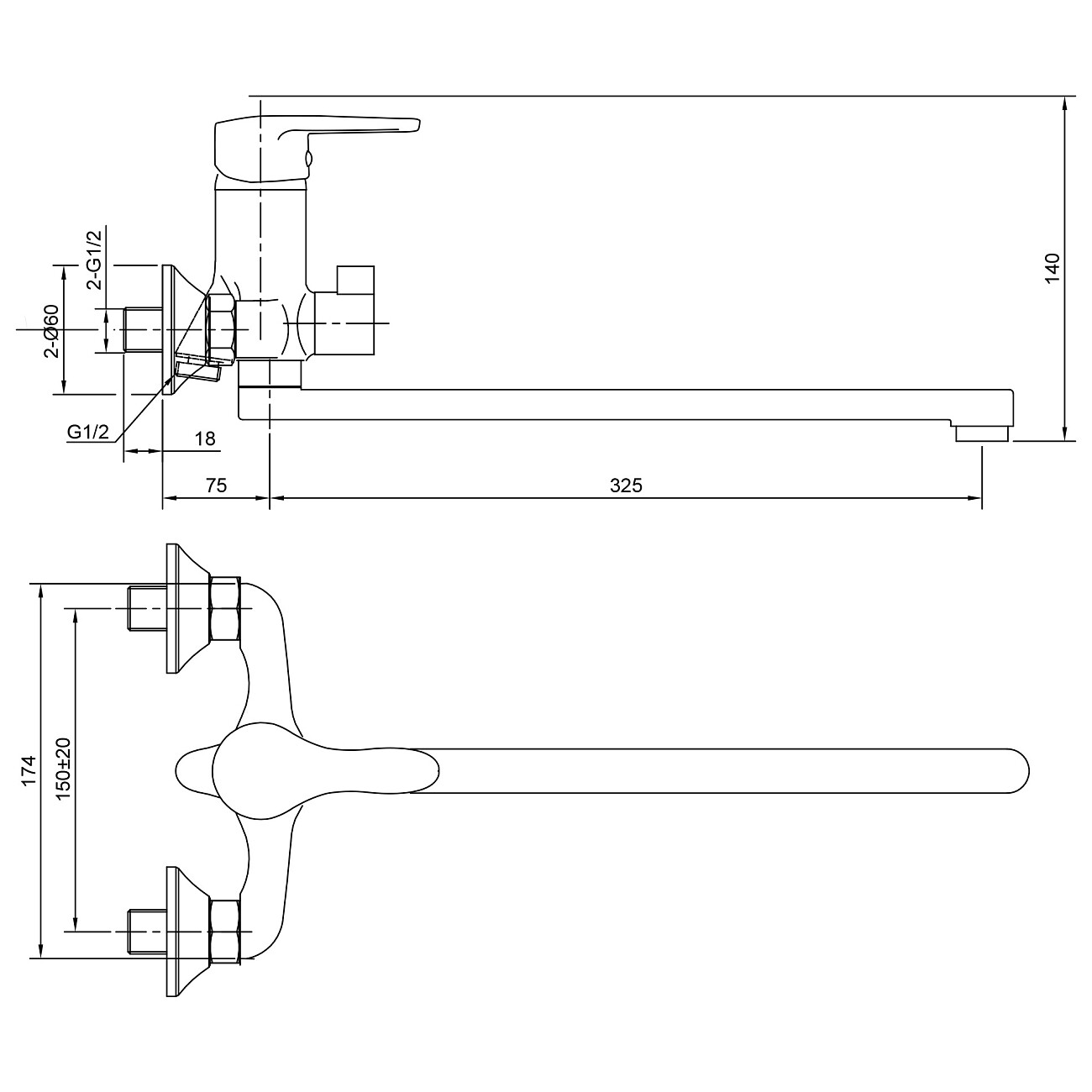 Смеситель для ванны однорычажный с душевым гарнитуром хром Juguni Pegas JGN0110 0402.601 - изображение 10