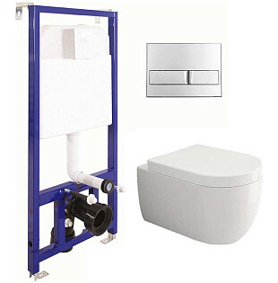 Унитаз белый Bocchi V-Tondo 1416-001-0129 с инсталляцией Wasserhaus Novum L3 040213