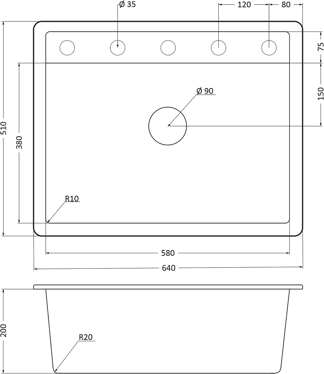 Мойка кухонная алмаз Domaci "Солерно" DMQ-1640.Q - изображение 2