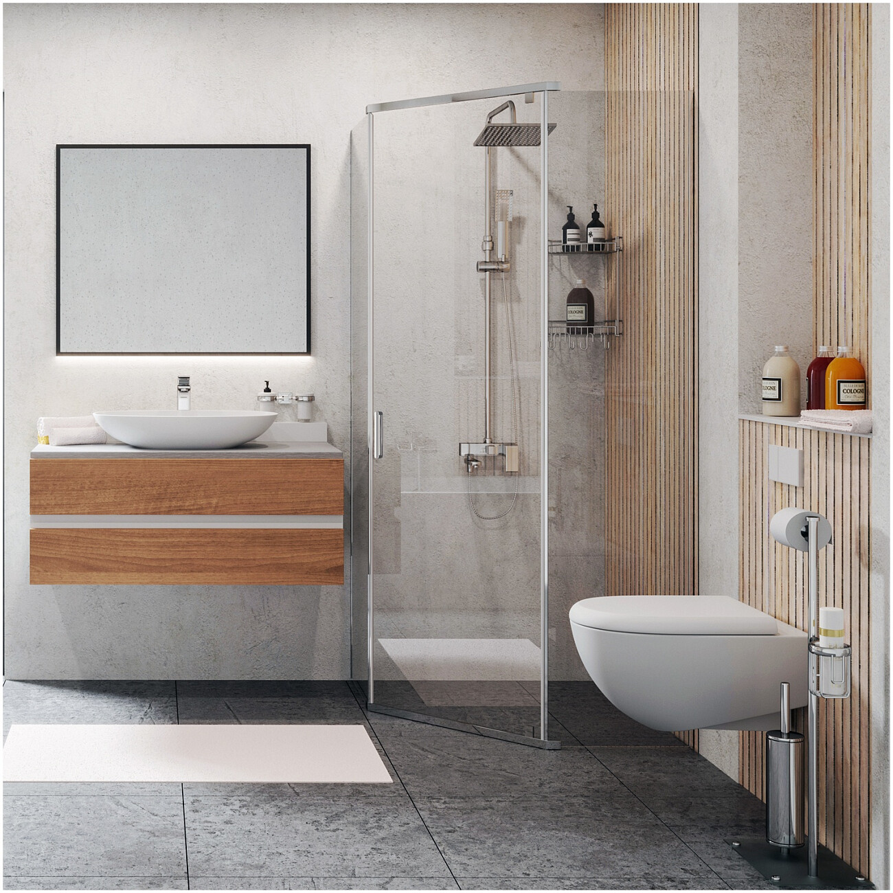 Душевой уголок пятиугольный 90х90 см хром Wasserkraft Leine 35P11 - изображение 2