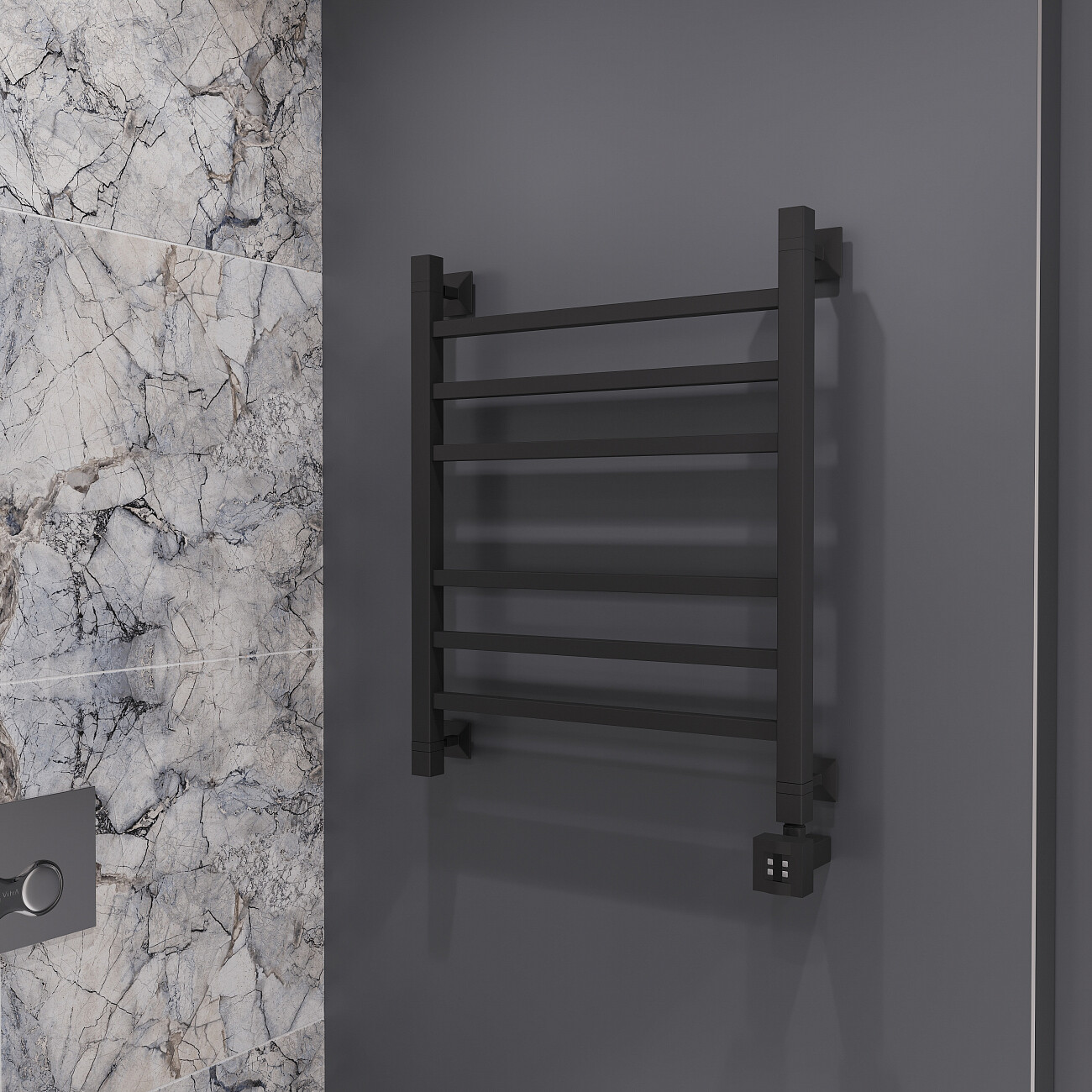 Полотенцесушитель электрический 60х50 см черный Ewrika "Деметра" LP R 4656759179878 - изображение 4