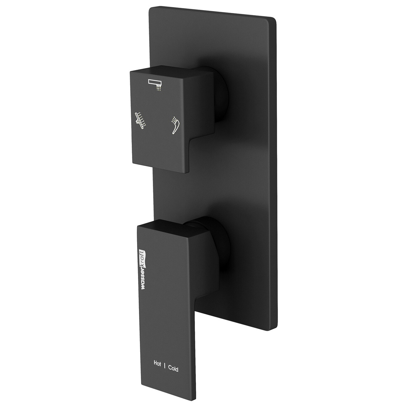 Смеситель для ванны и душа встраиваемый из латуни из латуни черный Wasserkraft 2071 - изображение 4