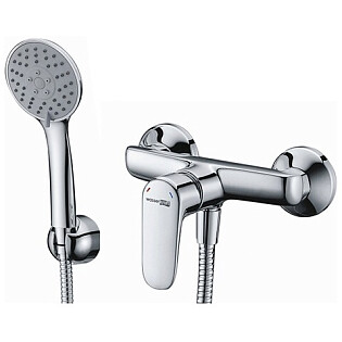 Душевой гарнитур со смесителем и держателем из латуни хром Wasserkraft 5602