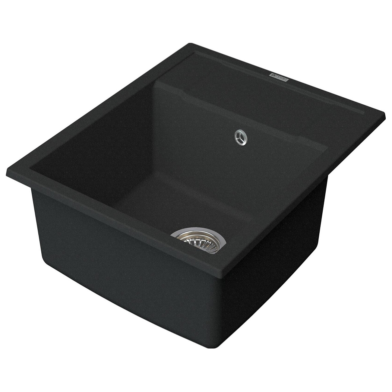 Мойка кухонная кварцевая прямоугольная черная Point "Римо 60" PN3010B - изображение 2