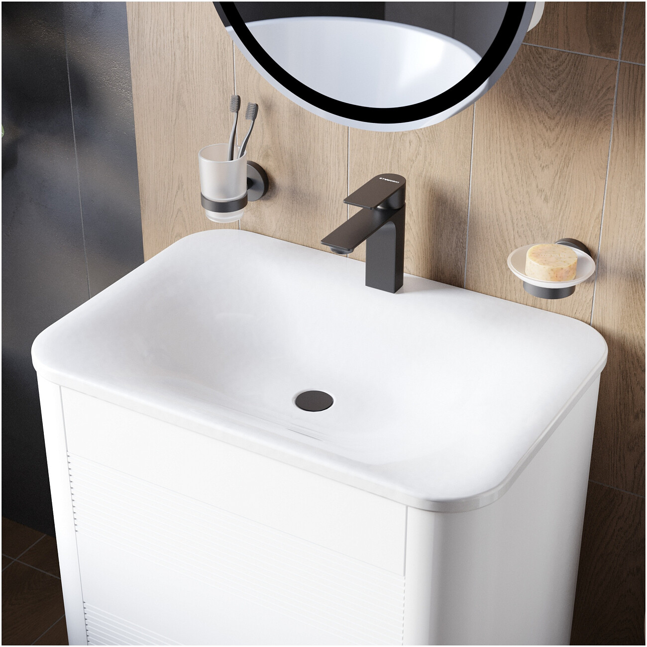 Смеситель для раковины однорычажный черный Stworki "Гриндстед" S29010BK - изображение 6