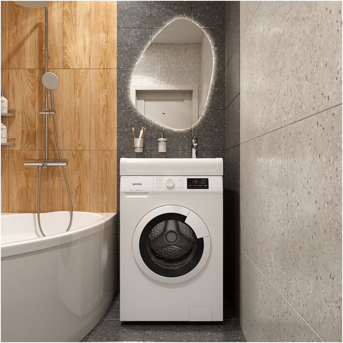 Раковина на стиральную машину 60х60 см белая Diwo "Архангельск" RnDAA-60 - изображение 6