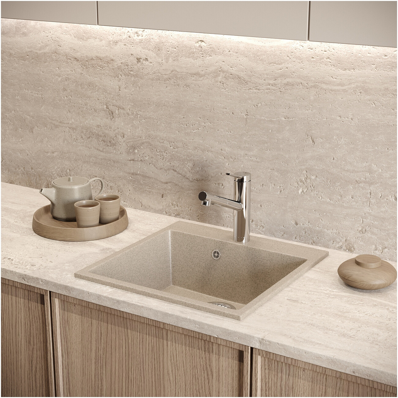 Мойка кухонная песочная Domaci "Болонья" М-42-004 - изображение 8