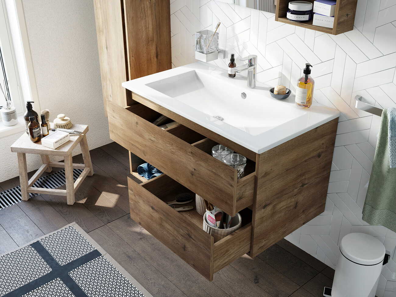 Раковина мебельная фарфоровая 90 см белая Quadro - изображение 8