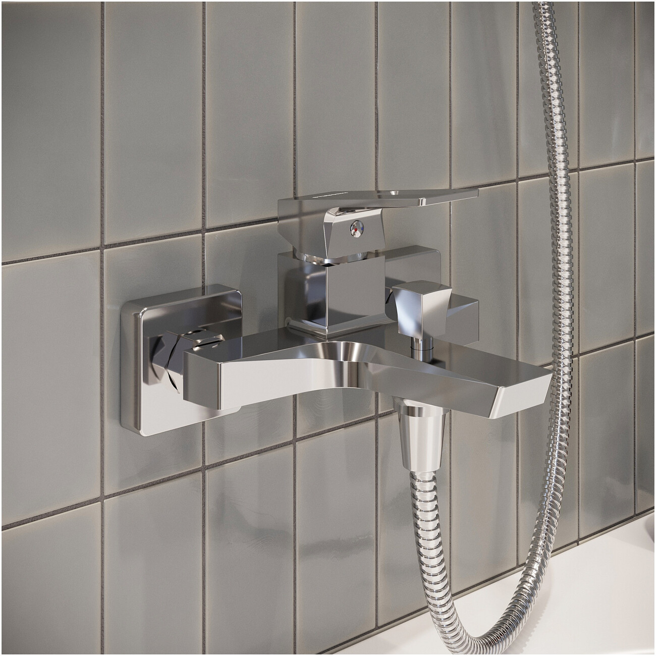 Смеситель для ванны с душем настенный хром Stworki "Хедмарк" S38100CR - изображение 5