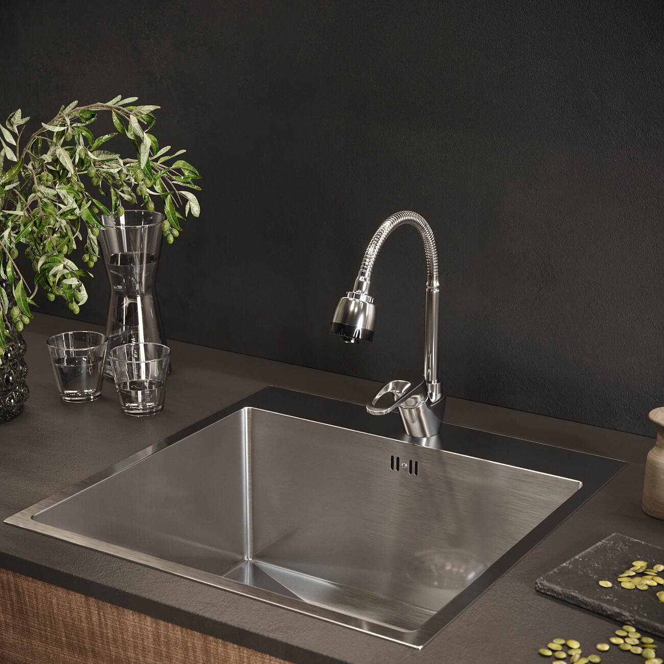 Смеситель для кухни с гибким изливом хром Domaci "Равенна" D11-004cr - изображение 7