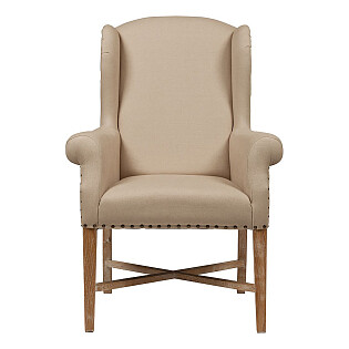 Кресло мягкое с ушами бежевое French Wing Chair