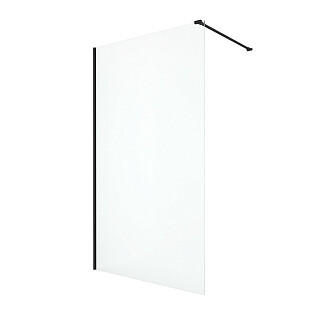 Душевая перегородка с держателем 140x200 см черная, прозрачная Walk in AQ WIW 14020BL
