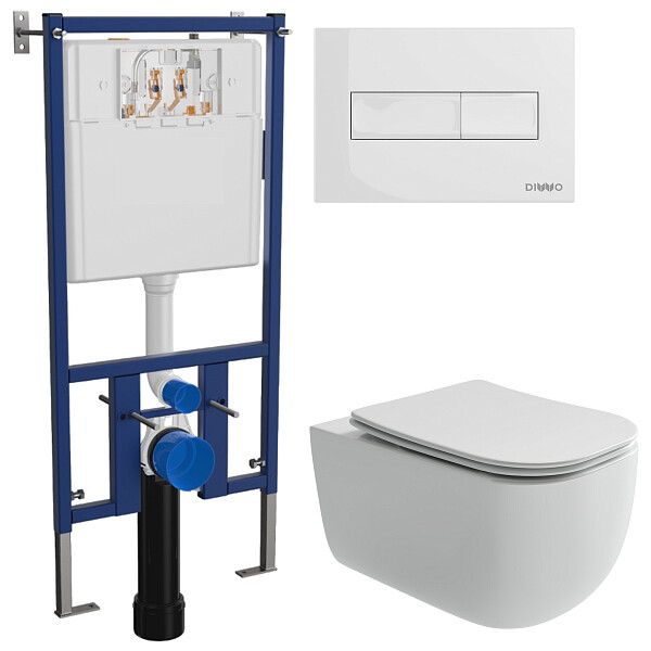 Унитаз подвесной Ceramicanova Noel CN3013 Diwo 4501, с кнопкой белой 7320 - изображение 1