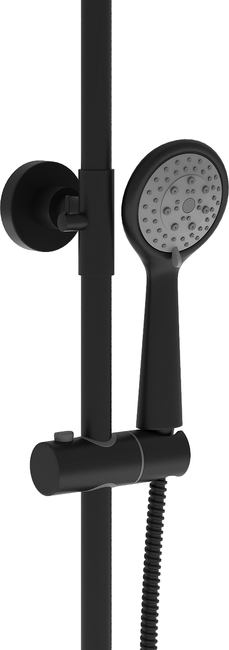 Душевая стойка с верхним душем и термостатом черная Stworki "Эстерсунд" ES-07b - изображение 4