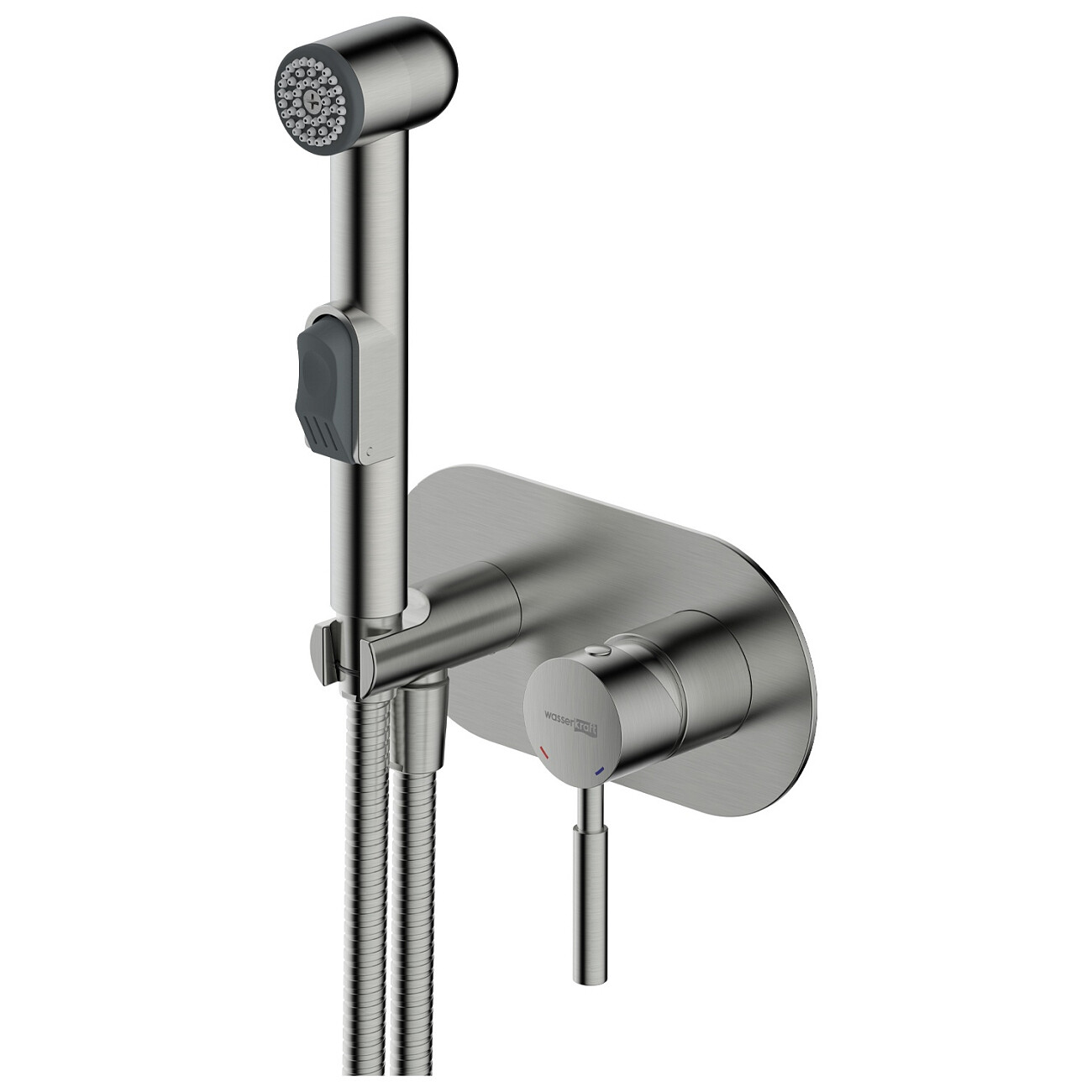 Гигиенический душ с встраиваемым смесителем никель Wasserkraft Wern 4238 - изображение 2