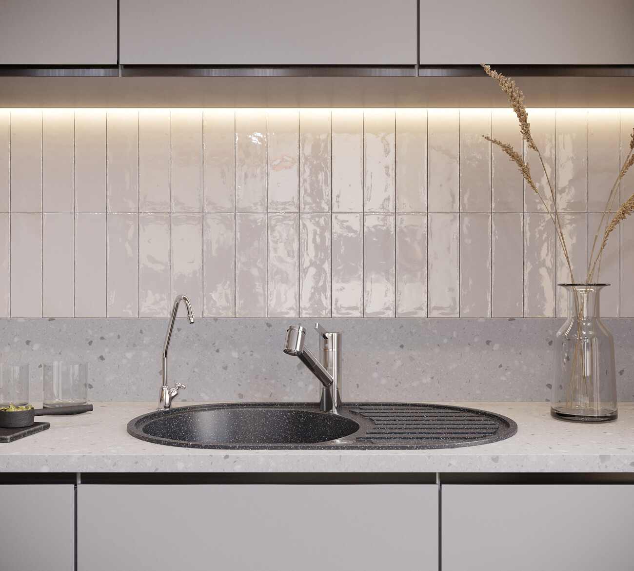 Мойка кухонная овальная мраморная черная Domaci "Бьелла" DMC-18L-308 - изображение 6