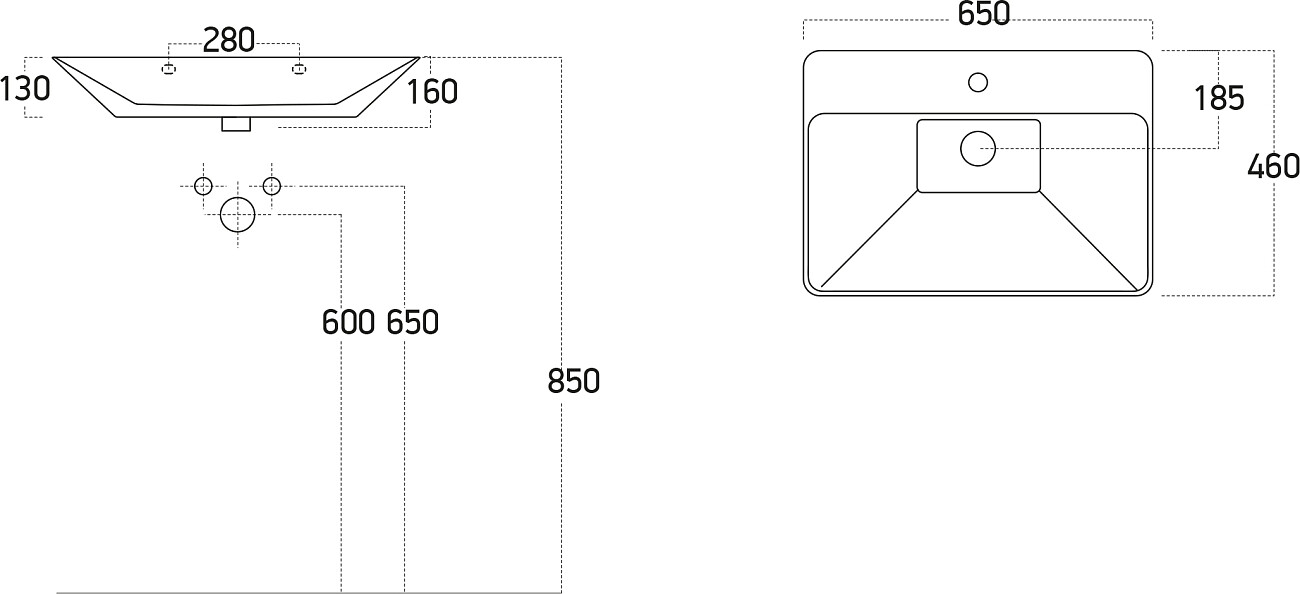 Раковина накладная керамическая прямоугольная 46х65 см белая Stworki 3066-KL - изображение 2