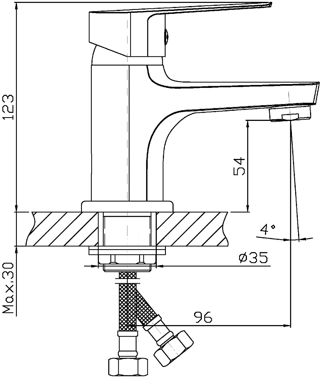 Смеситель для раковины однорычажный хром Stworki "Орхус" OR-01cr - изображение 3