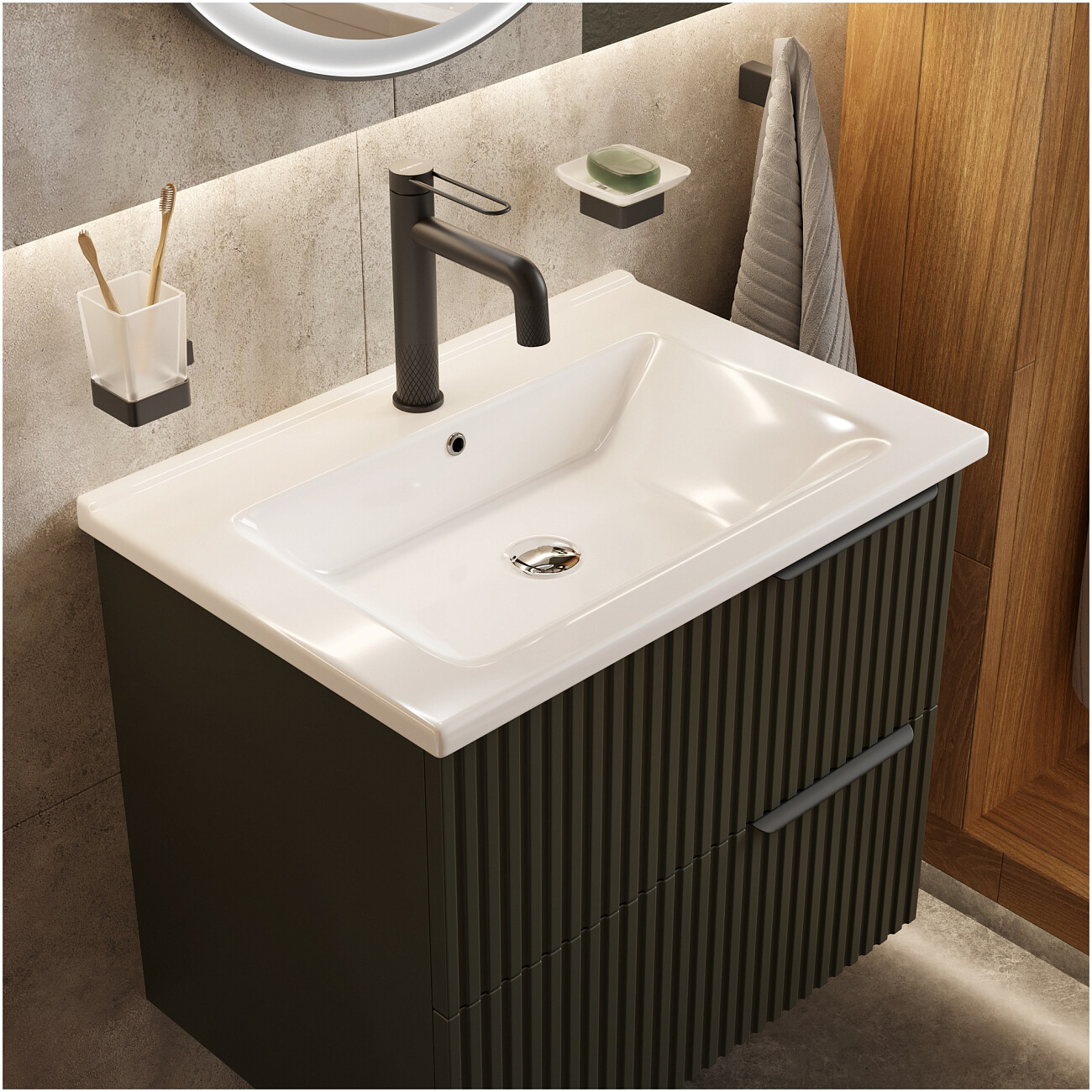 Смеситель для раковины однорычажный черный Stworki "Левангер" S07010BK - изображение 7