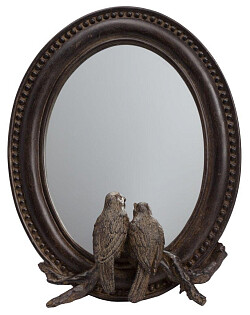 Зеркало овальное настенное с птицами Corse Brown