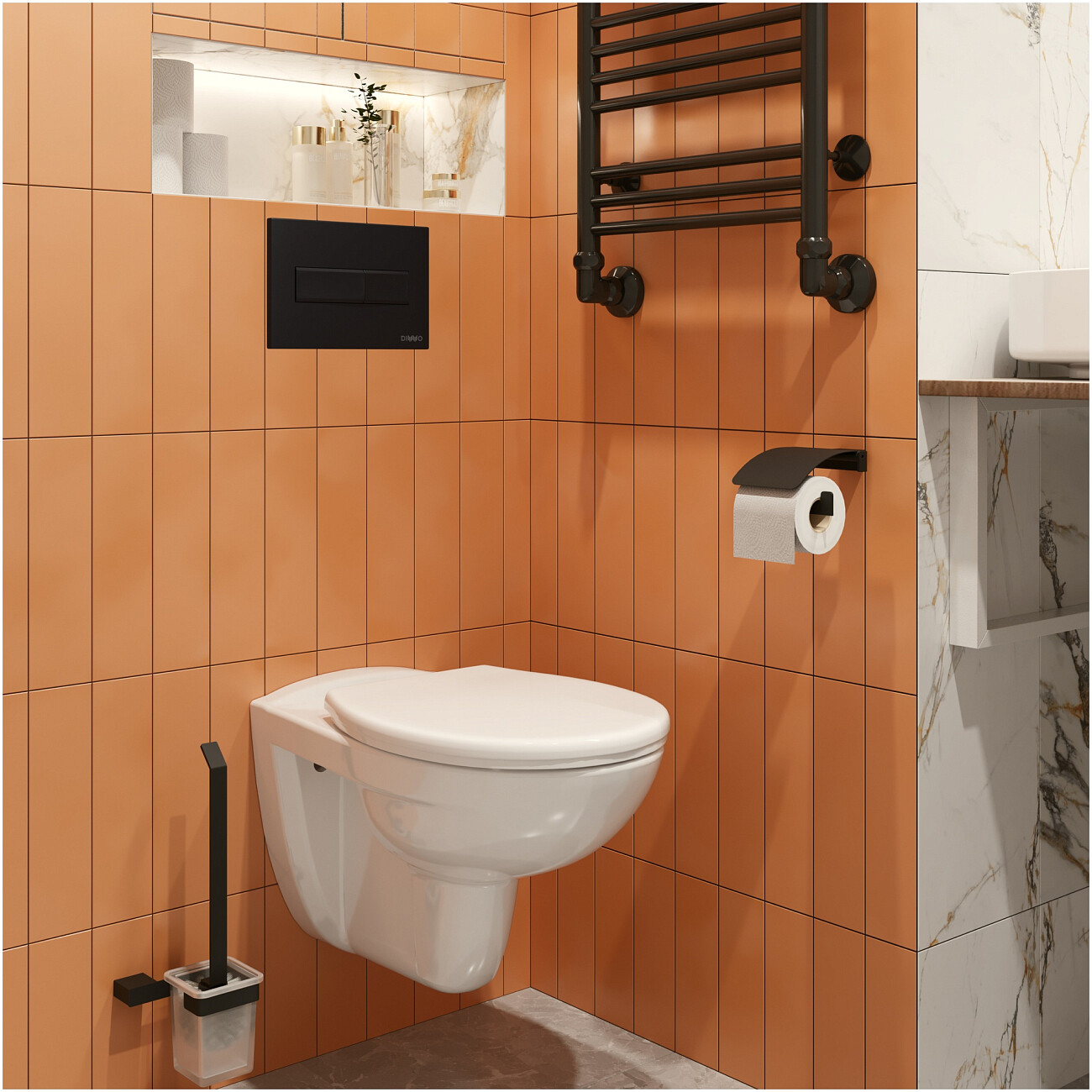 Кнопка смыва для унитаза 16,45х24,5 см черная Diwo 7323 - изображение 7