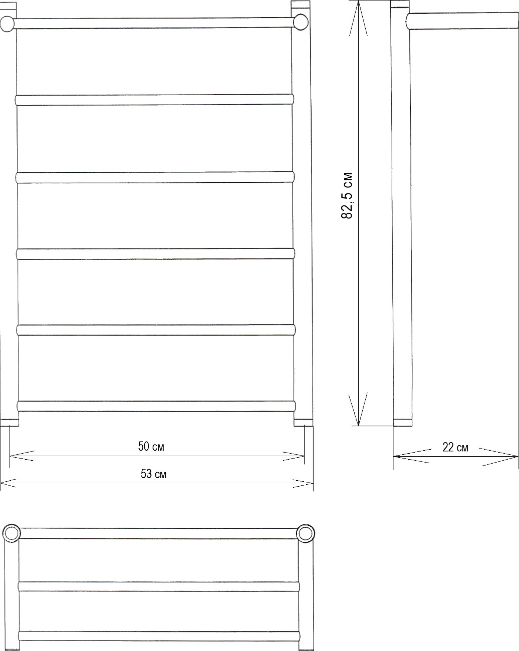 Полотенцесушитель водяной 80х50 см хром Ewrika "Сафо" FP 4627201607911 - изображение 2
