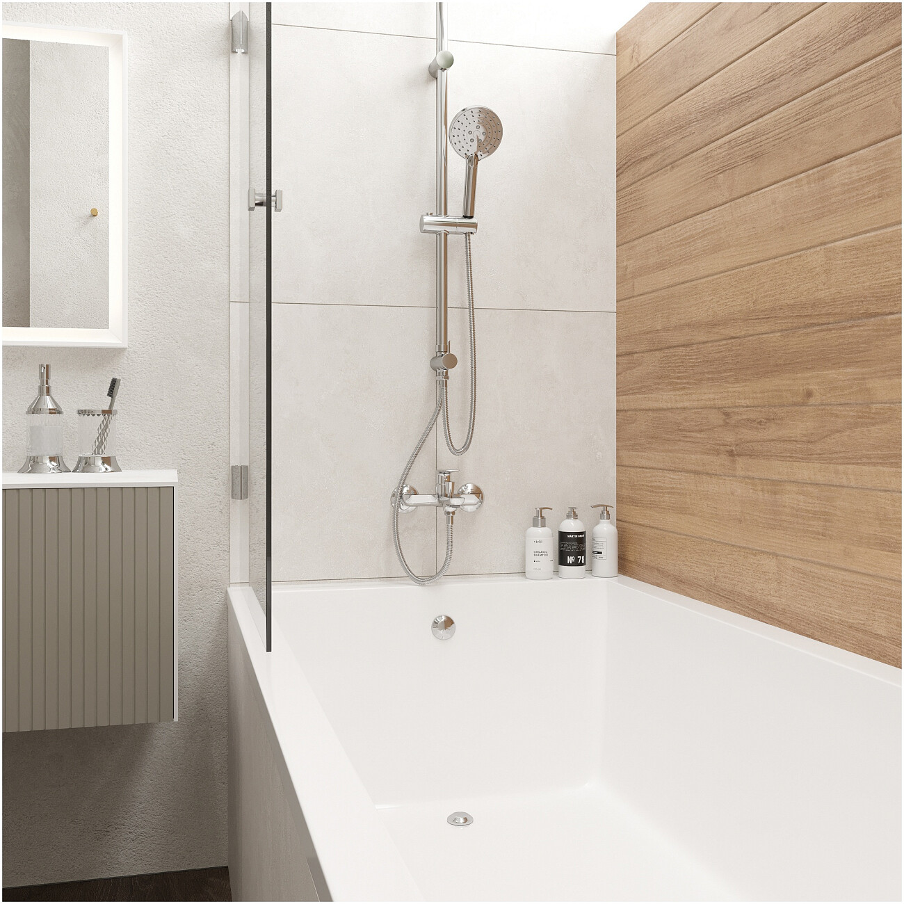 Смеситель для ванны с душем настенный хром Stworki "Сторвик" S14100CR - изображение 6