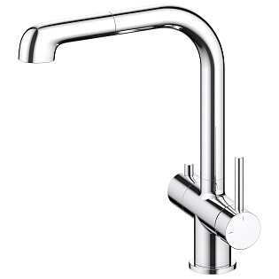 Смеситель для кухни с подключением фильтра и выдвижной лейкой хром Timo Saona 2346-00FL