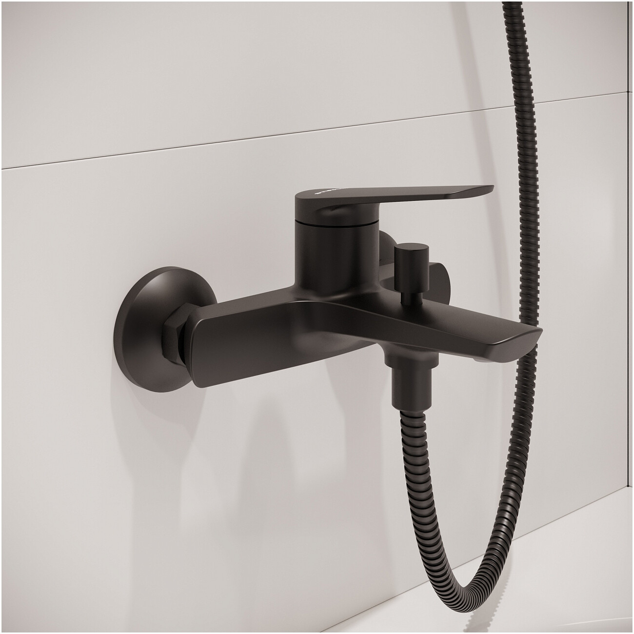 Смеситель для ванны с душем настенный черный Stworki "Вирклунд" S05100BK - изображение 5
