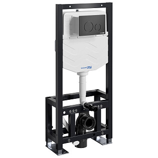 Инсталляция для подвесного унитаза с кнопкой смыва черная Dill 61TLT.010.ME.MB02