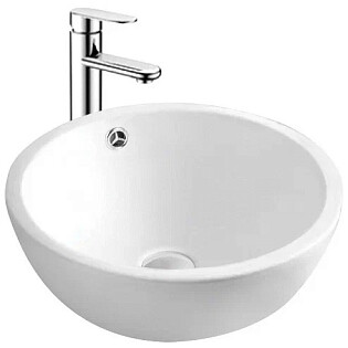 Раковина накладная круглая для установки на столешницу белая Aquatek AQ5354-00