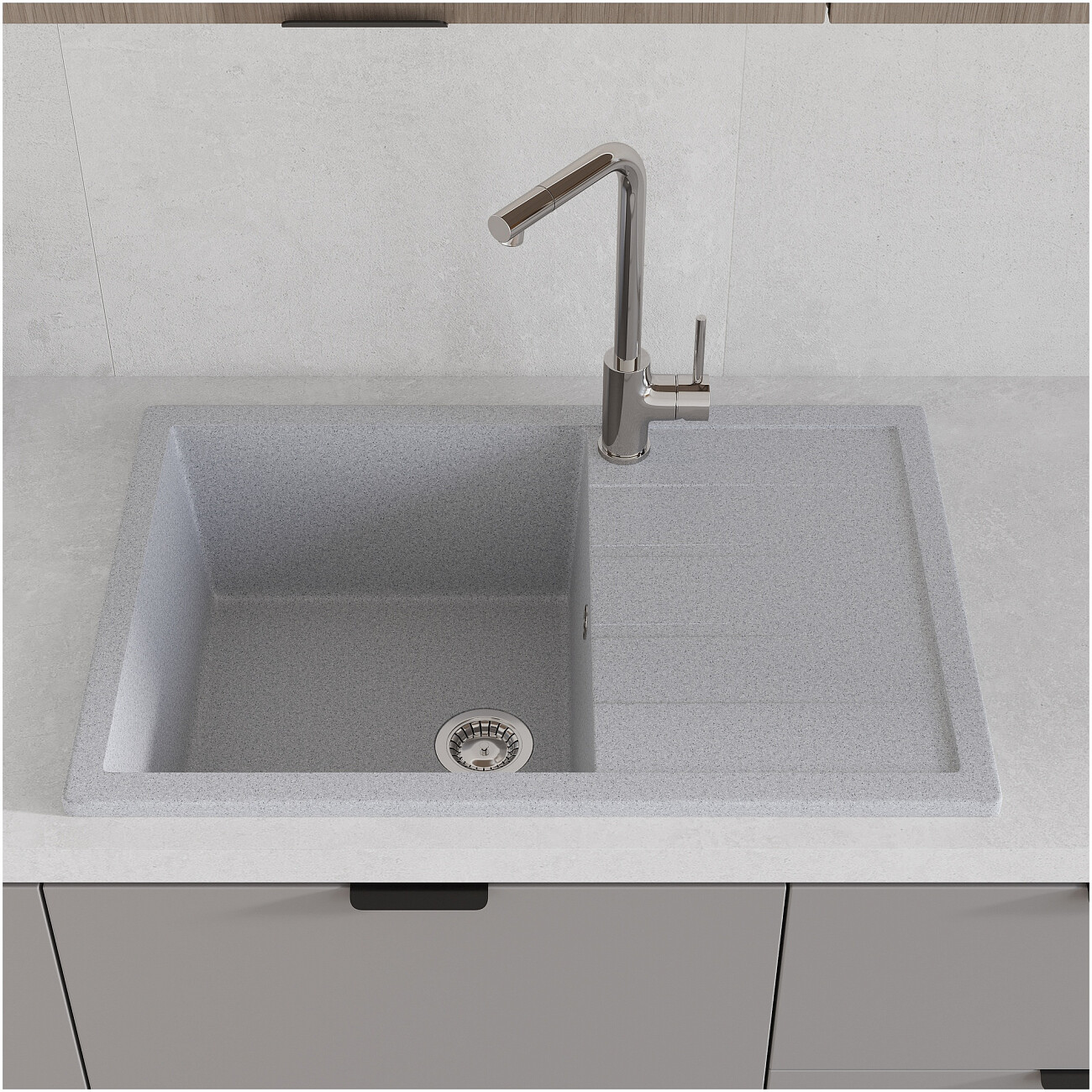 Мойка кухонная серая Domaci "Болонья" М-161-005 - изображение 7