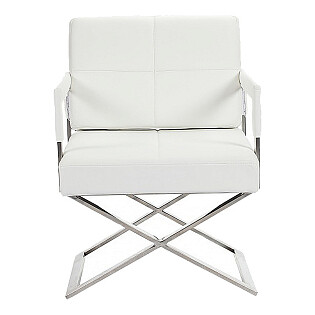 Кресло кожаное белое Aster X Chair