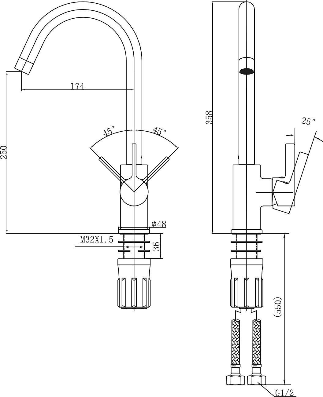 Мойка кухонная белая Domaci "Палермо" со смесителем хром "Ливорно" 33080-229-1GB-IG11, PR-600-001 - изображение 3