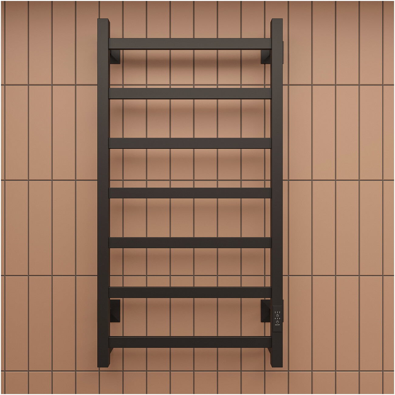 Полотенцесушитель электрический 80х40 см черный Ewrika "Пенелопа КВ7" - изображение 3