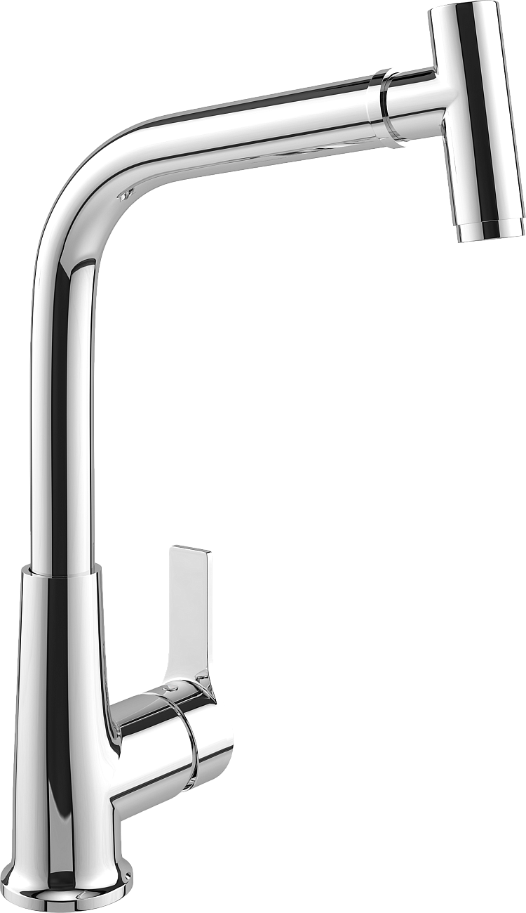 Смеситель для кухни с выдвижным изливом хром Mega Life MG-TK09 - изображение 8